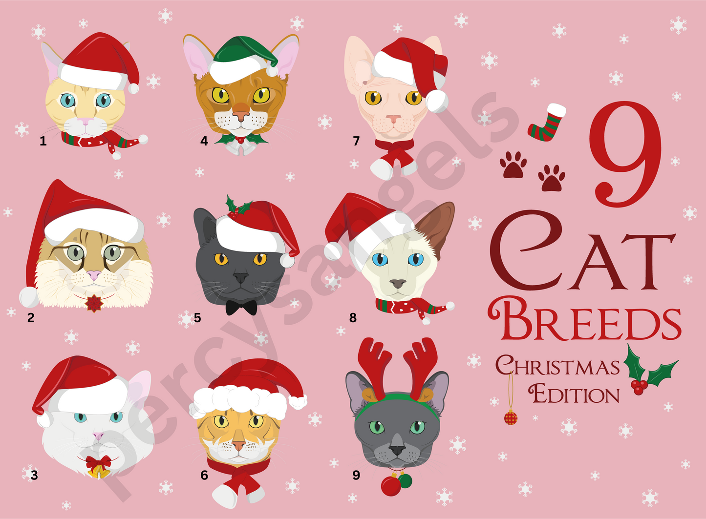 Christmas Dogs & Cats Sweatshirt (30 Dog Breeds, 9 Cat Breeds)