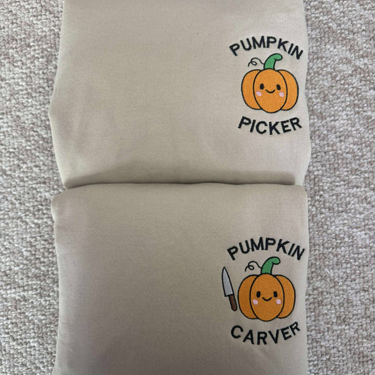 Pumpkin Embroidered Sweatshirts